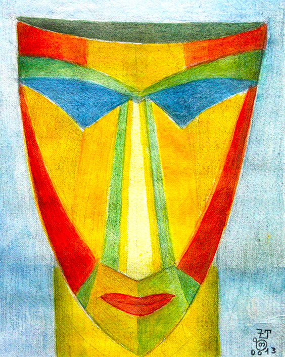 Die Maske 2013 Aquarell Mischtech 29 X 23 Cm