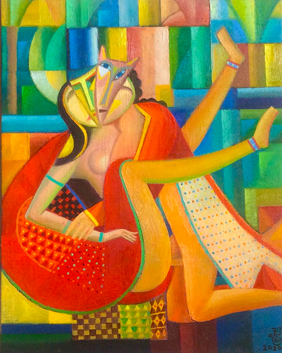 Liebespaar 2020 Öl Auf Leinwand 50 X 40 Cm