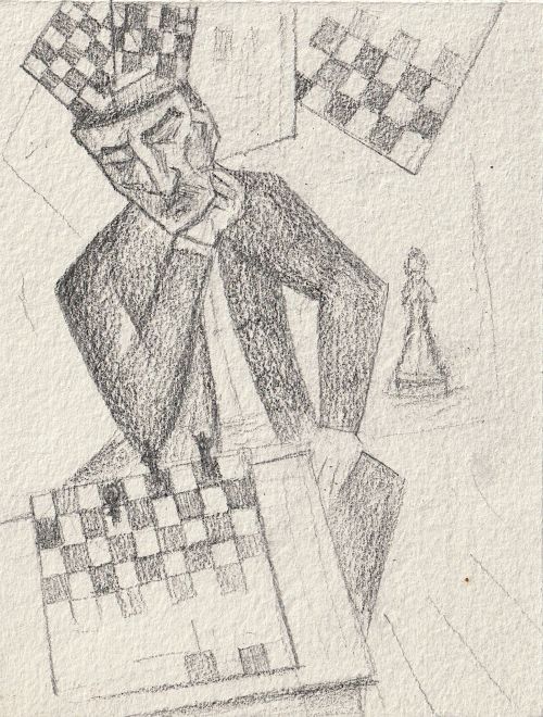 Illustration von Zaza Tuschmalischvili Der Schachspieler