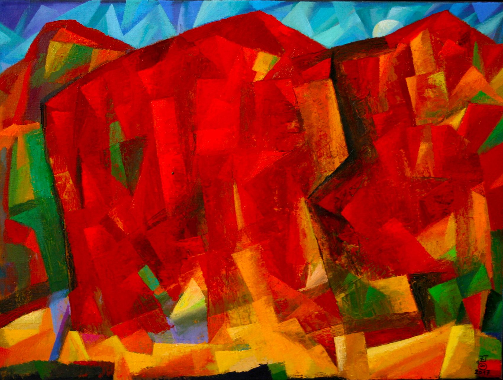 Rote Landschaft | Red Landscape | 2017 Öl auf Leinwand 50 X 100cm